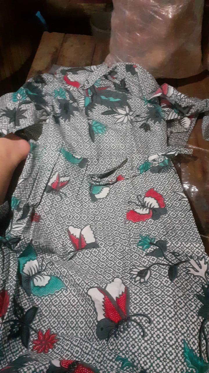 Batik Couple Keluarga Sania Ruffle Ori Ndoro Jowi Dnt Sarimbit Batik Halus Motif Merpati