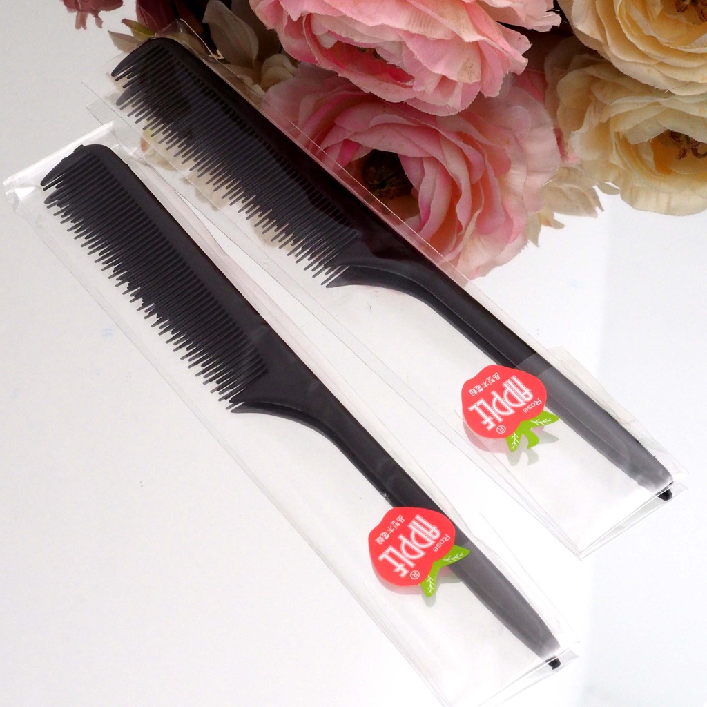 Sisir Sasak Salon Lancip Hitam Hair Styling Sisir Plastik Murah