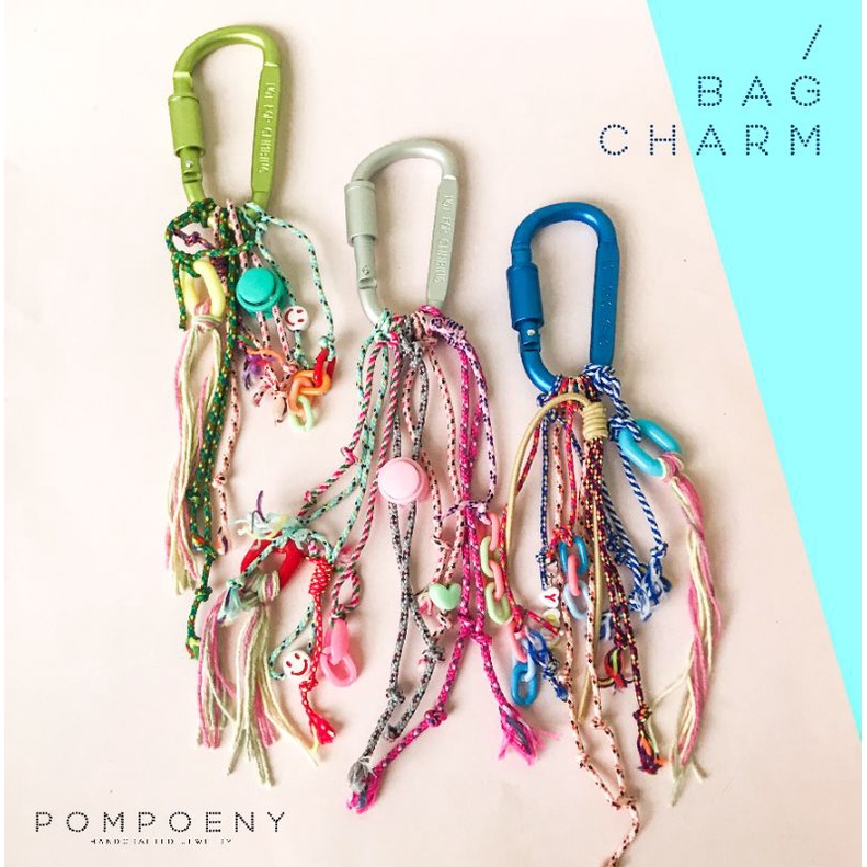 Bag Charm / Carabiner Bag Charm / Tali Tas / Keychain / Bags Charm Handmade  - POMPOENY