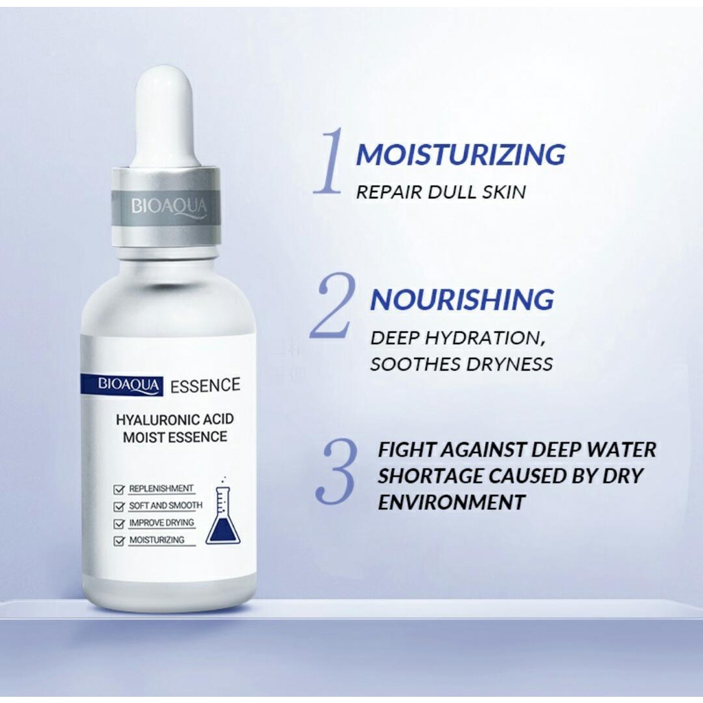 [BPOM] BIOAQUA Serum Moisturizing Essence 30ml  Hyaluronic Acid / Niacinamide / Acne Care / Anti-Wrinkle Serum