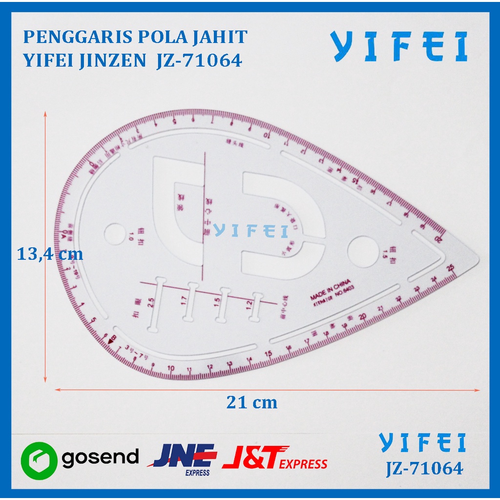 PENGGARIS POLA JAHIT PUTIH/PENGGARIS POLA JAHIT/PENGGARIS JAHIT YIFEI - JZ-71066