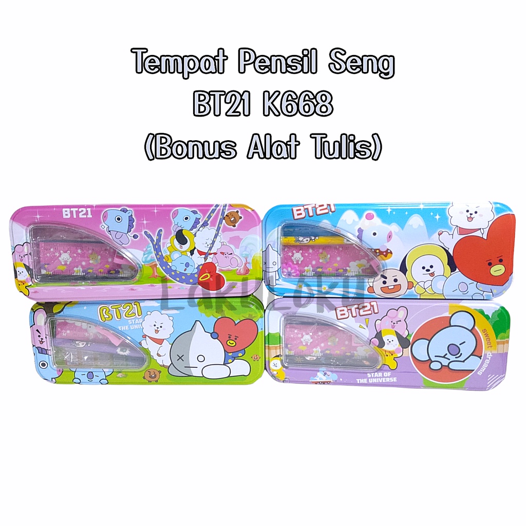 

Tempat Pensil / Pencil Case Seng BT21 K688 + Alat Tulis
