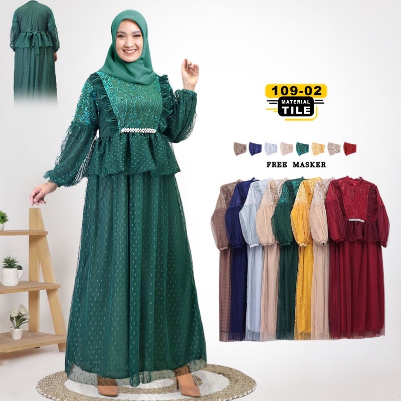 GAMIS LEBARAN /GAMIS BRUKAT/GAMIS TILE/FREE MASKER