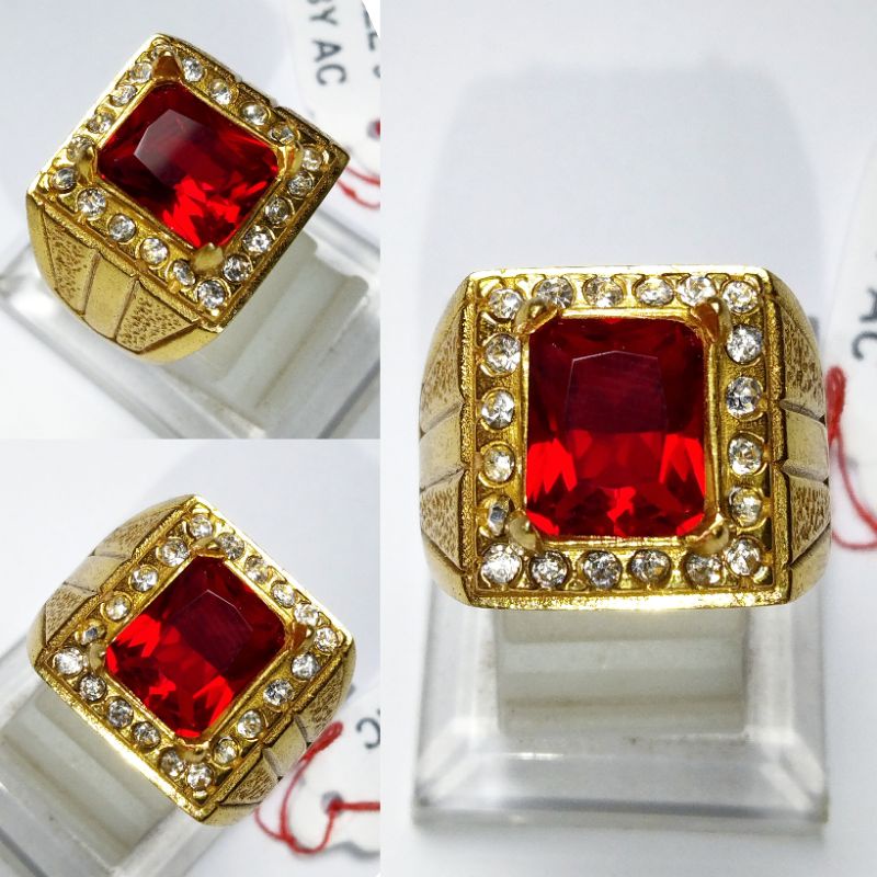 Cincin Batu Siam Merah Stopan Natural Asli 100% Original Kualitas Super Istimewa