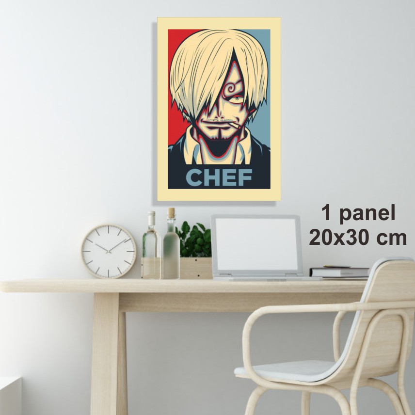 IDE 371- Hiasan dinding poster kayu anime one pice 3