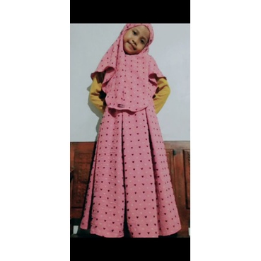 set rok jilbab anak crinkle twotone