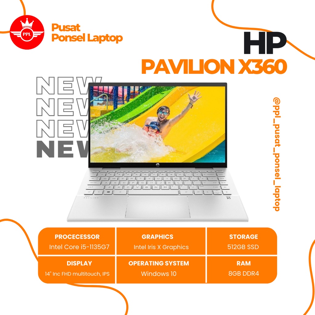 HP PAVILION X360 CORE i5-1135G7 | 8GB | 512GB SSD | WIN10 | 14" FHD