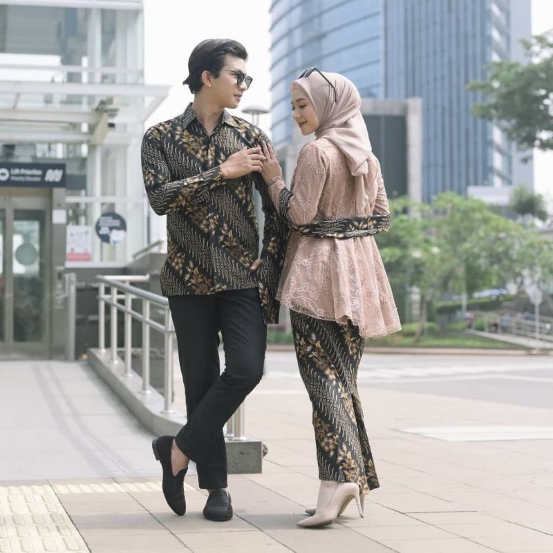 Terbaru || Batik Couple Dista Parang Melati | Kebaya Couple Modern | Kebaya Lamaran Tunangan Wisuda | Couple Tunik Brokat Couple Dista