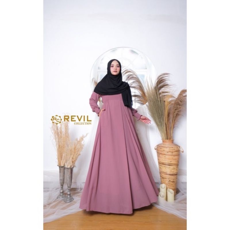 AQILLA DRESS_GAMIS BASIC POLOS CUBIT BAHAN CERUTTY BABYDOLL PREMIUM FULL FURING