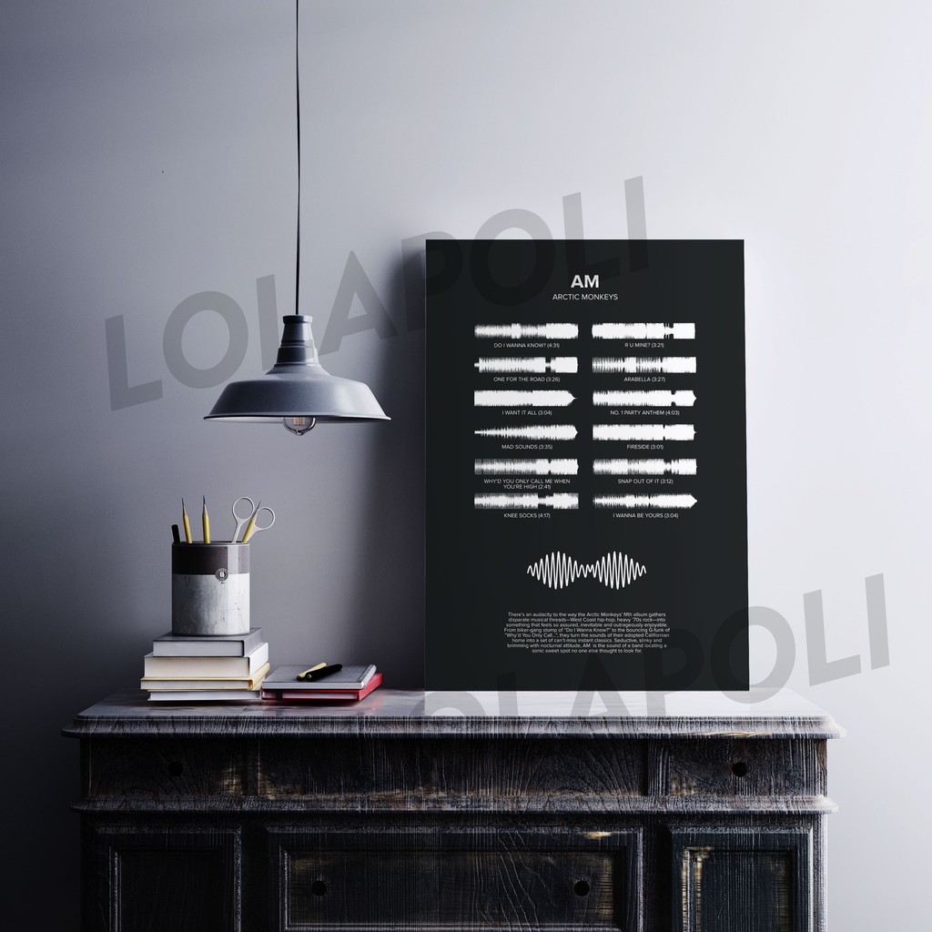 Hiasan Dinding Poster Kayu - Band Arctic Monkeys AM
