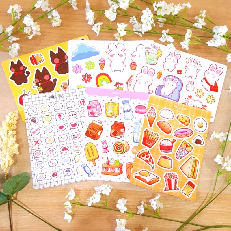 

Sticker sheet sticker deco sticker lucu diary journal