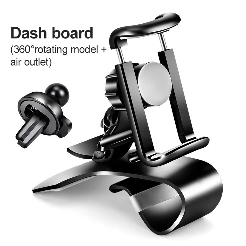 Bracket Klip Mount Dasbor Mobil Stand Holder Handphone / GPS Universal Rotasi 360 ° Untuk ios / Android