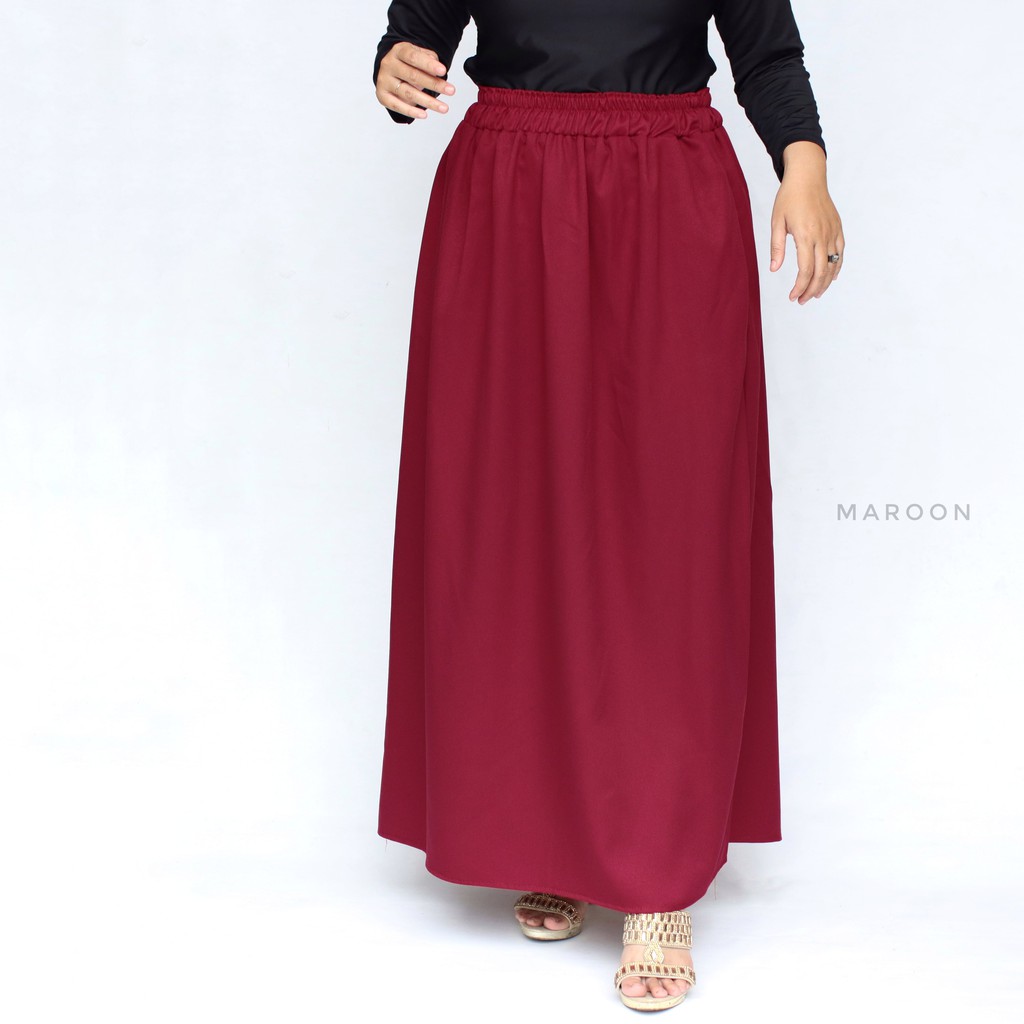 rok panjang mosscrepe / rok model A / rok syar'i wanita / rok polos