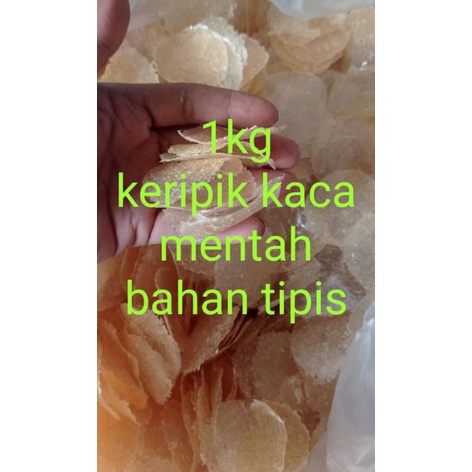 

murah (1kg) keripik kaca/beledag/keripik beling bahan mentah tipis