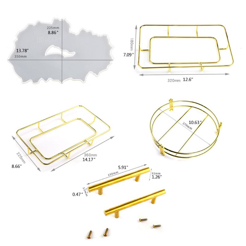 SIY  Irregular Big Plate Resin Mold Oversized Fruit Disc Tray Resin Mold Transparent Flexible Silicone Molds Art Crafts Tools