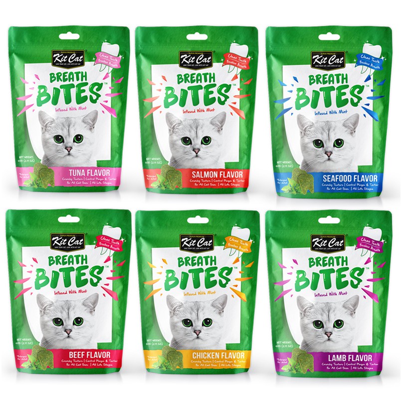 Snack Kucing KIT CAT - Breath Bites 60 gram / Cemilan / Cat Food Murah