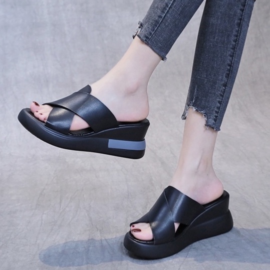 KZT-SW05 Sandal Wedges Wanita Sandal Wanita Import Wedges Tinggi