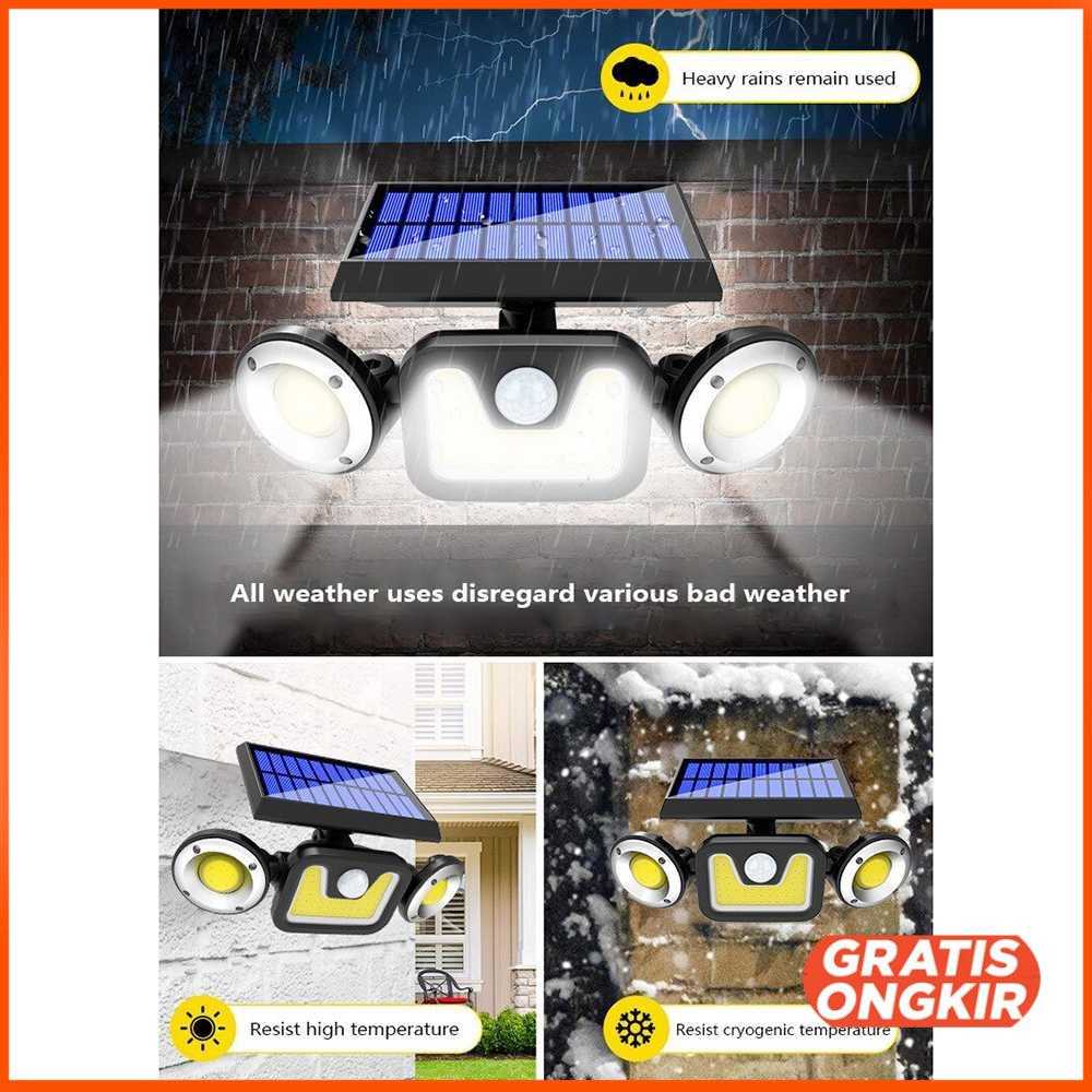 Lampu Solar Panel Sensor Gerak PIR Waterproof 83 COB - 208ABS