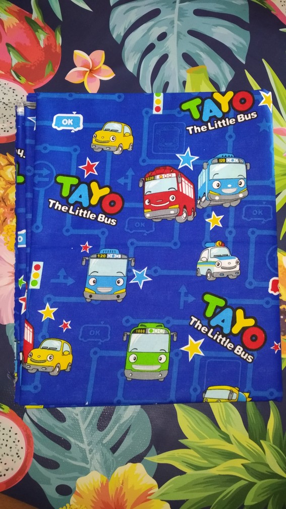 Tayo The Little Bus, Bahan Kain Katun Meteran Uk. 1m X 2.4m