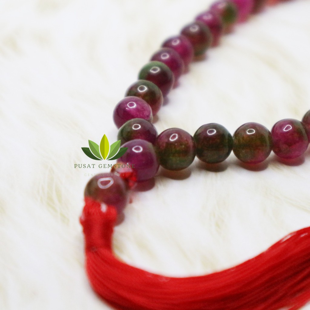 Tasbih Batu Natural Ruby Tanzania 33 butir