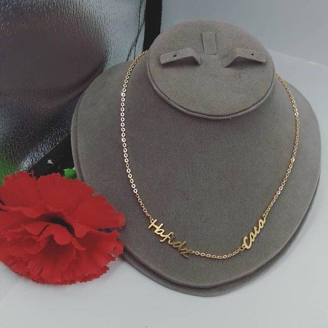 Kalung Wanita Ukir Nama Kalung Nama Murah Kalung Pria Kalung Couple Kalung Liontin Lapis Emas Jerman