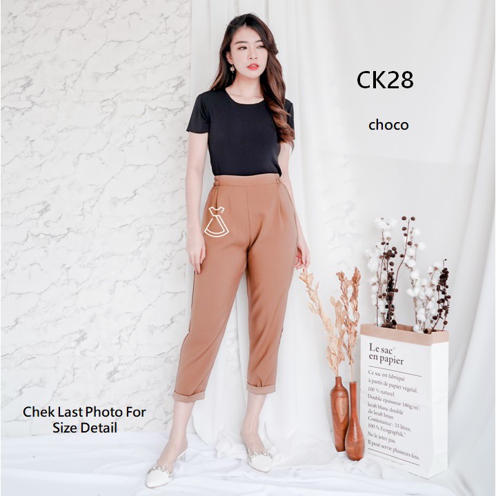 CK28 - CELANA WANITA BAGGY PANTS CELANA PANJANG KANTOR CASUAL
