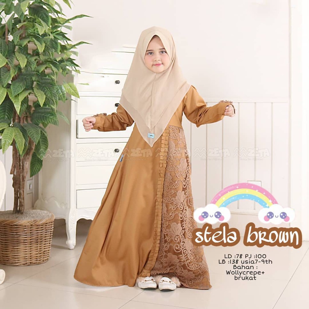 STELLA SYARI KIDS Bahan WOLYCRAPE Gamis Anak 7-9 tahun Tanggung Terbaru 2020  Murah Kekinian Terbaru