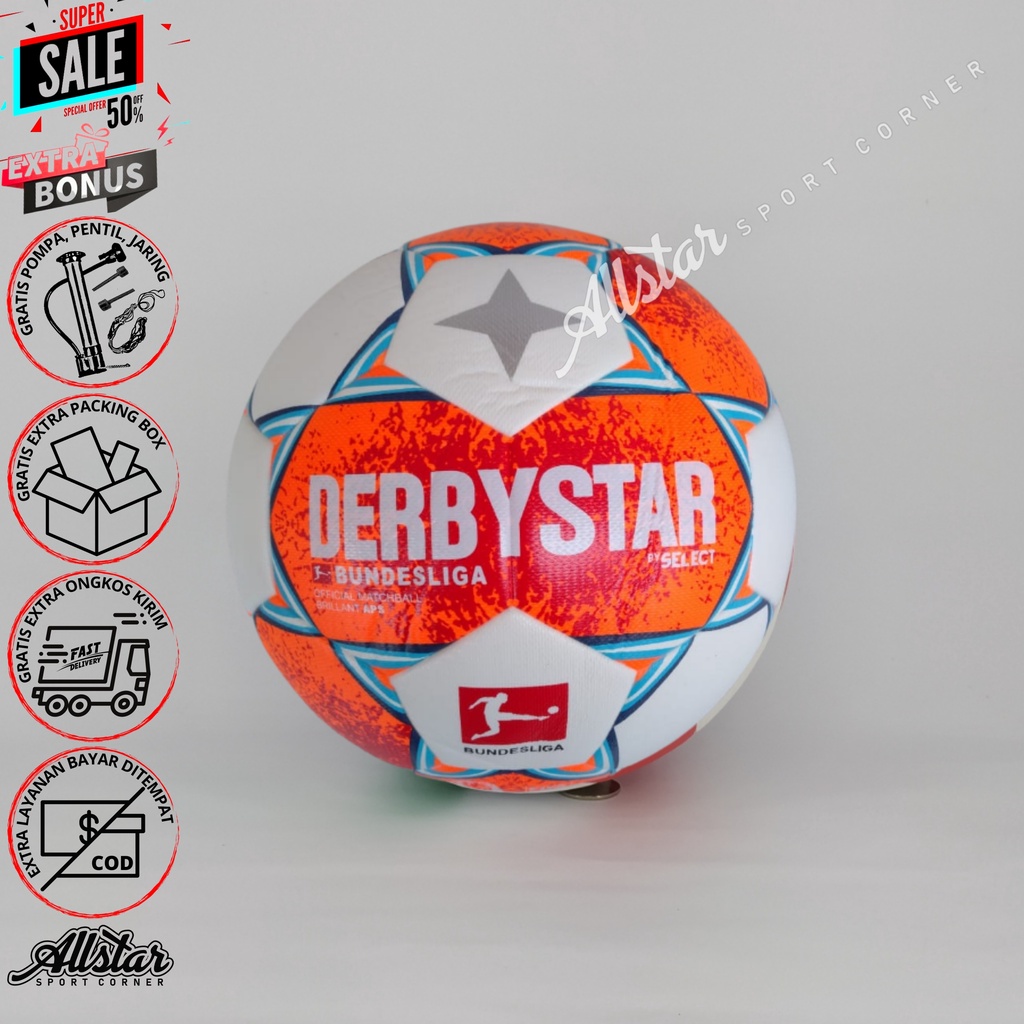 Bola sepak original select derbystar bundesliga bola kaki original import size 5 press