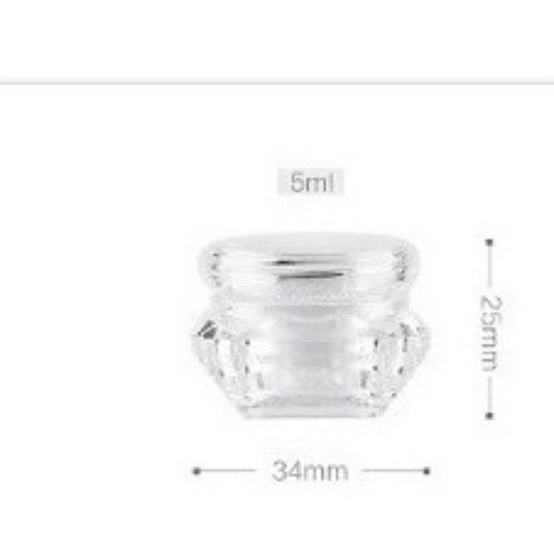 5gr Pot cream/krem dengan inner lid bentuk diamond kilap bahan tebal Premium Quality(D5)