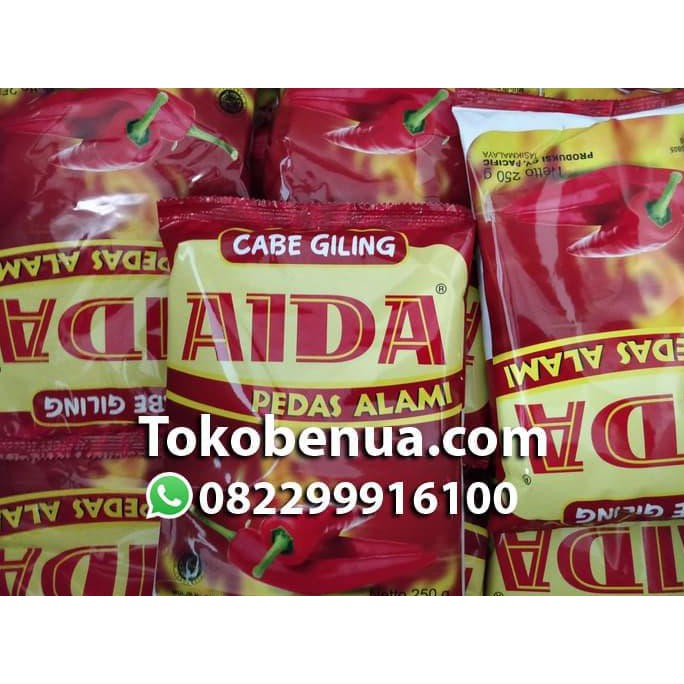 

BERKUALITAS! Cabai bubuk Aida 250 gr bubuk cabai murni pedas alami