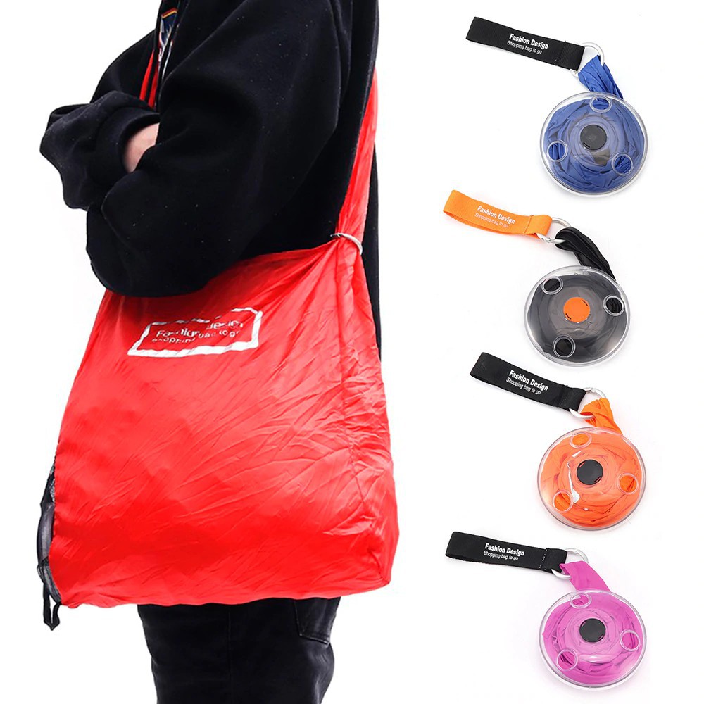 Reusable Shopping Bag Roll Up Tas Belanja Gulung praktis Portable Kapasitas Besar - Kantong Belanja