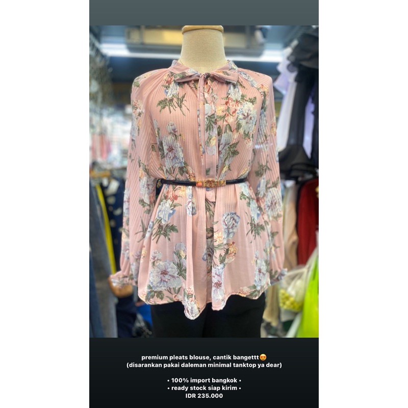 baju pleats blouse import premium bangkok