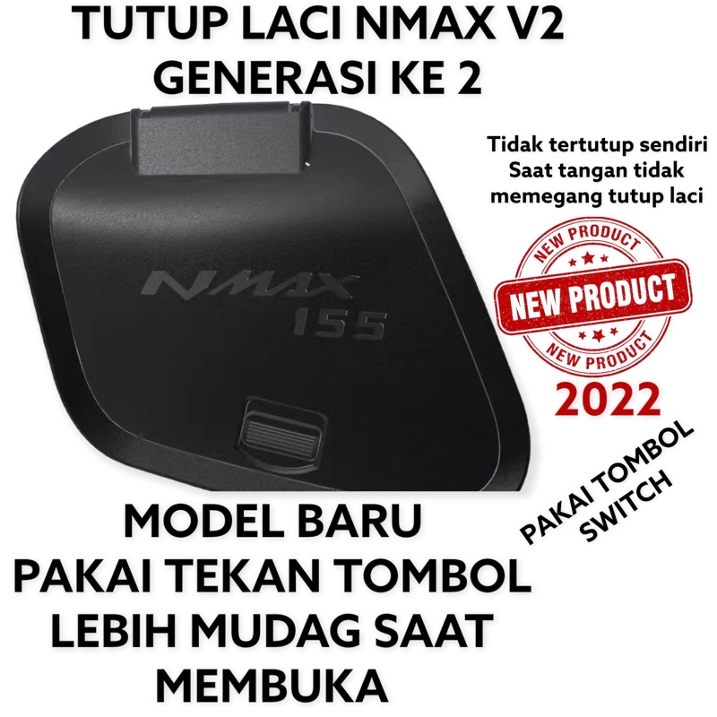 Tutup Laci Nmax v2 Cover Laci Nmax New Cover Tutup Bagasi Saku Laci New Nmax 2020 2021 2022 IMPORT warna HITAM dengan LAMPU dan TIDAK ADA LAMPU PILIH VARIAN