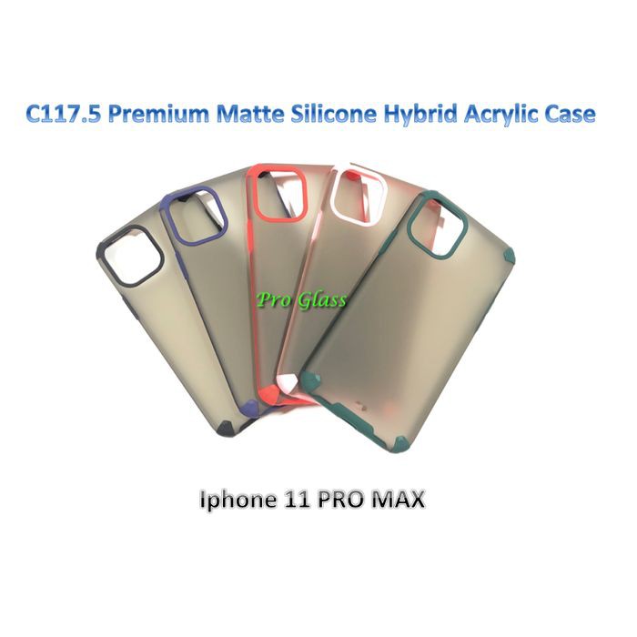 C117.5 Iphone 6/6+/7/ 8/7+/8+/X/XS/XR/XSMAX/11/11PRO/11MAX Premium MatteAcrylic Silicone Hybrid Case