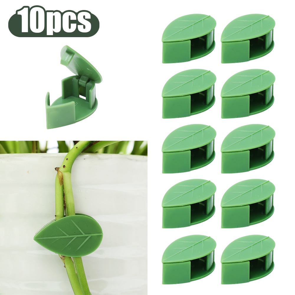 10 Pcs Klip Bracket Holder Tanaman Merambat Warna Hijau Dengan Perekat Untuk Taman