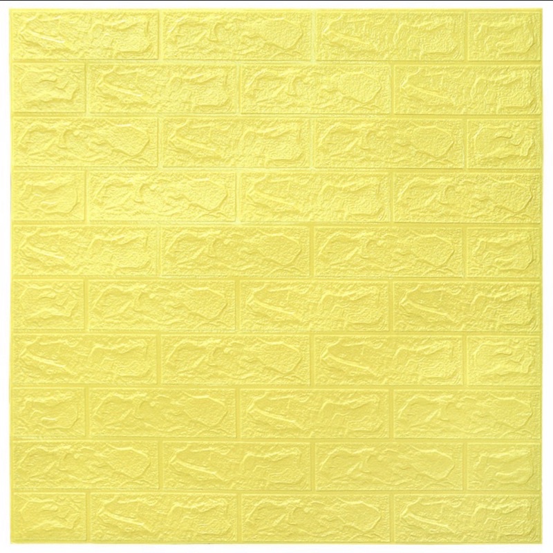 wallpaper 3D Foam / wallfoam dinding 3D Motif bata-kuning