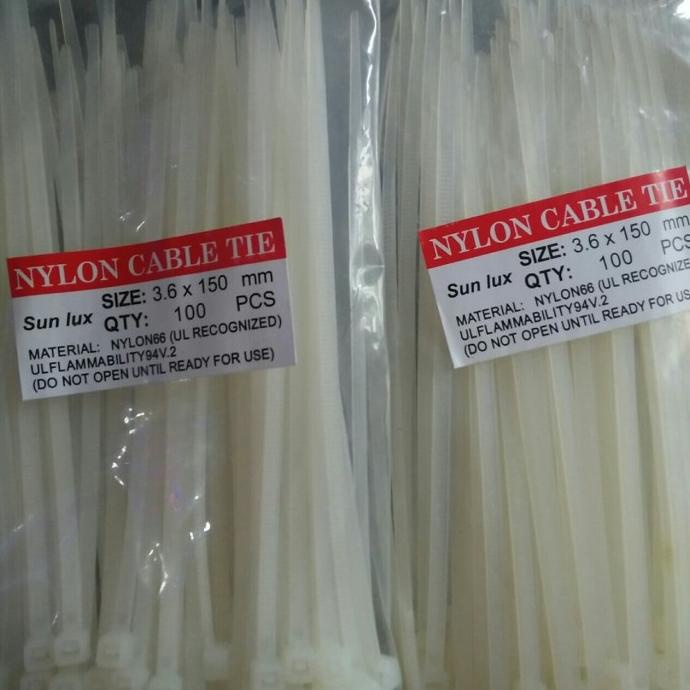 

Kabel Ties/Cable Tie CV-150 x 3,6mm Isi 100pcs Hitam/Putih