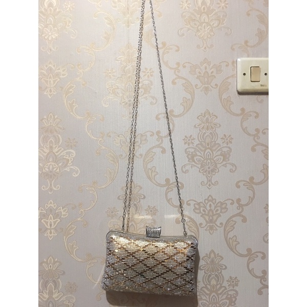 PRELOVED TAS PESTA GOLD MURAH CANTIK