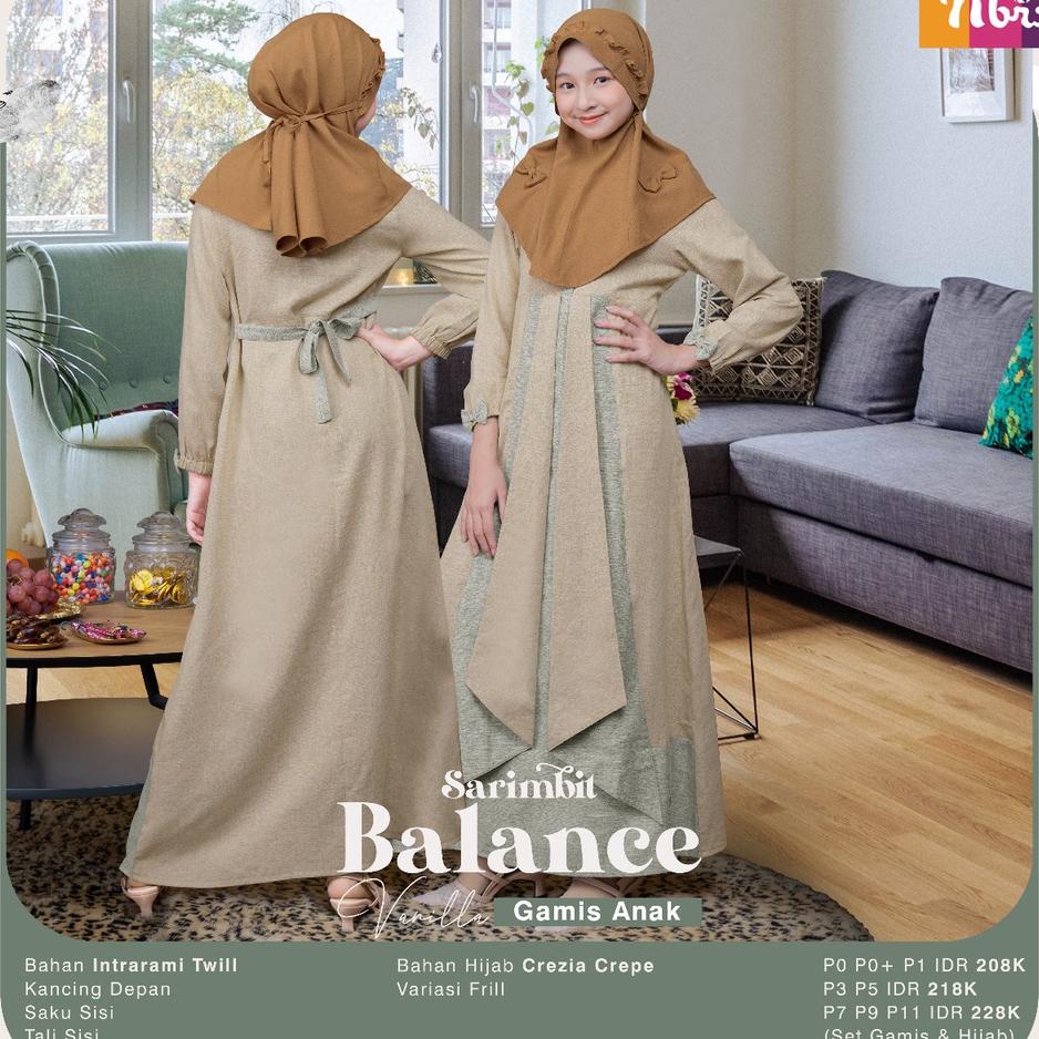 NIBRAS GAMIS TERBARU 2022 BALANCE VANILLA BAJU SARIMBIT COUPLE COPLE PASANGAN KELUARGA MUSLIM KONDAN
