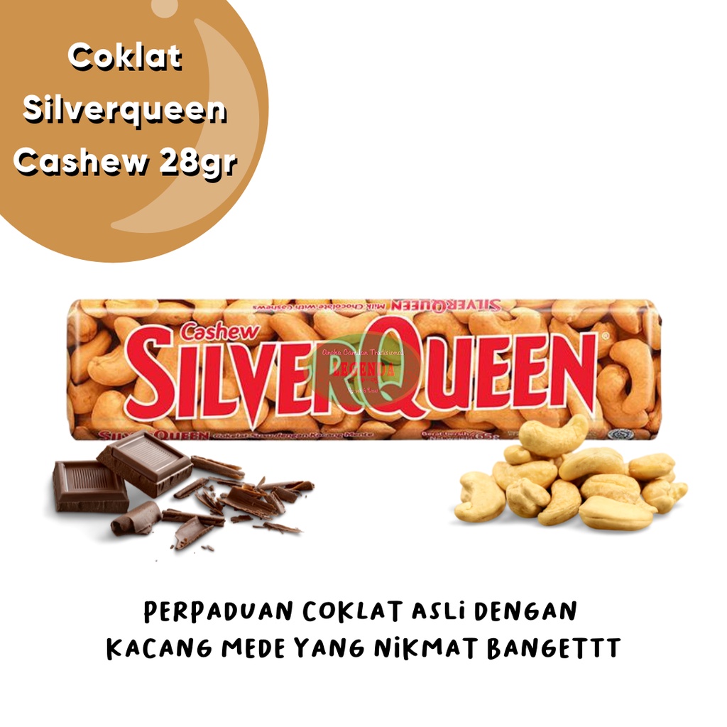 

Cokelat Silverqueen Cashew 22 gram silver queen kecil coklat mede susu