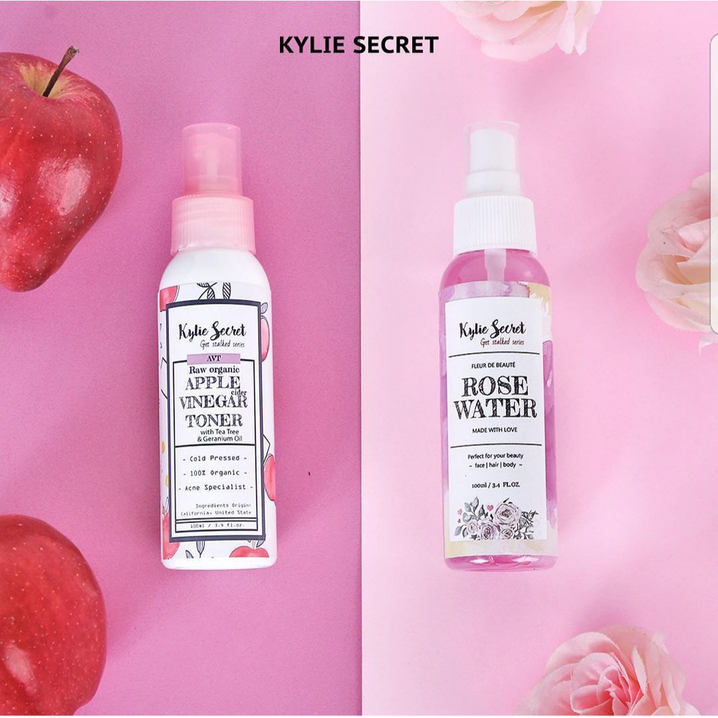 Rose Water x AVT ( Acne Toner Air Mawar & Cuka Apel Apple Cider Vinegar Bragg Tea Tree ) KylieSecret