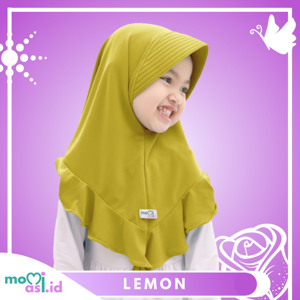 Kerudung Anak Jilbab Hijab Anak Bayi Perempuan Premium Yuki Daily-YUKI LEMON