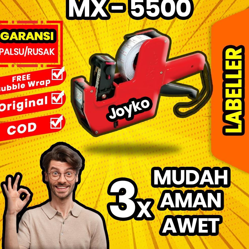 

r63◦ label harga joyko alat mesin lebel cetak price tag labeller tempel harga mx 5500m 1 baris temba