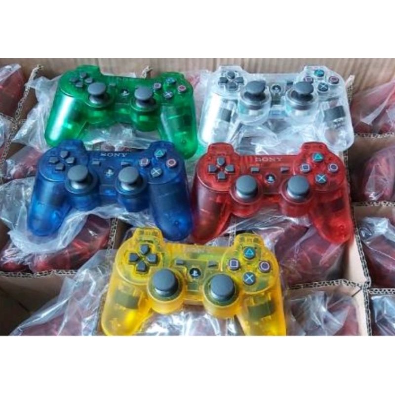 Stik ps3 PS 3 OP Stick transparan Warna Ori Pabrik Cantik Murah 2 motor getar gamepad Ps Original