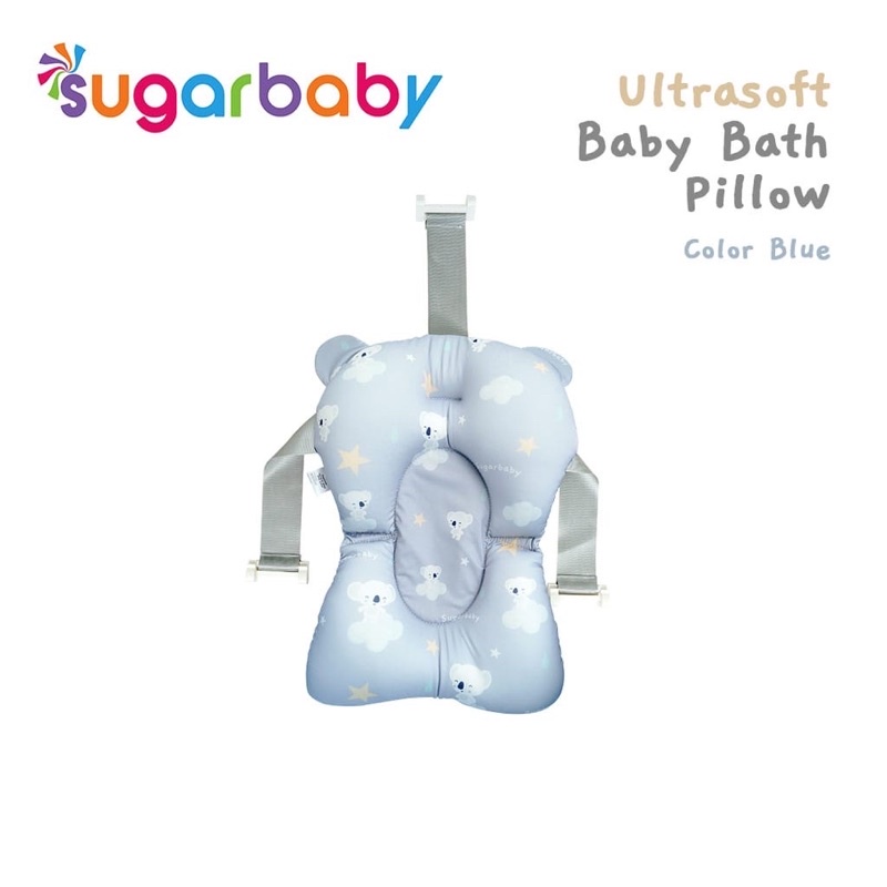 Sugar baby Ultrasoft Baby Bath Pillow &amp; Bath net/Bantal Mandi Bayi dan Jaring Alas Duduk Bak Mandi Bayi