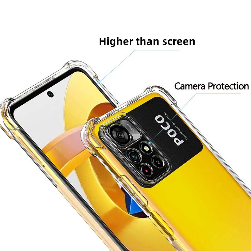 1pc Casing TPU Transparan Anti Jatuh Untuk Xiaomi Poco X4 Pro 5G / Full Body