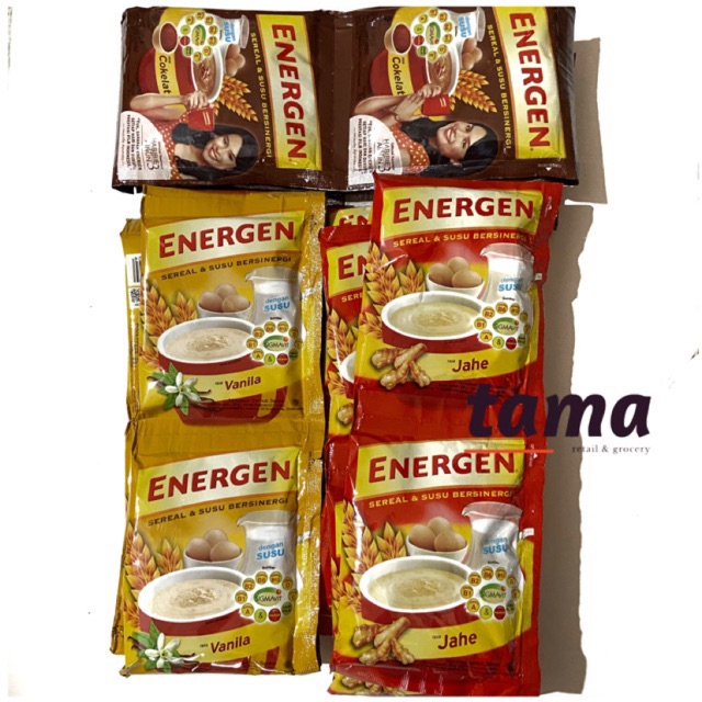 

Energen Sereal & Susu Bersinergi - Aneka Rasa - Renteng - 10 Pcs