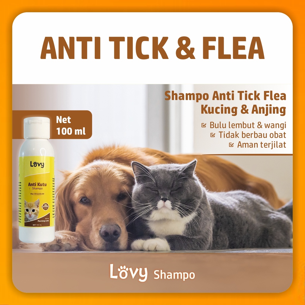 Shampo Kucing Anjing Anti Kutu Tick Fleas untuk Kutu, Scabies, Jamur | Lovy Antikutu 100 ml