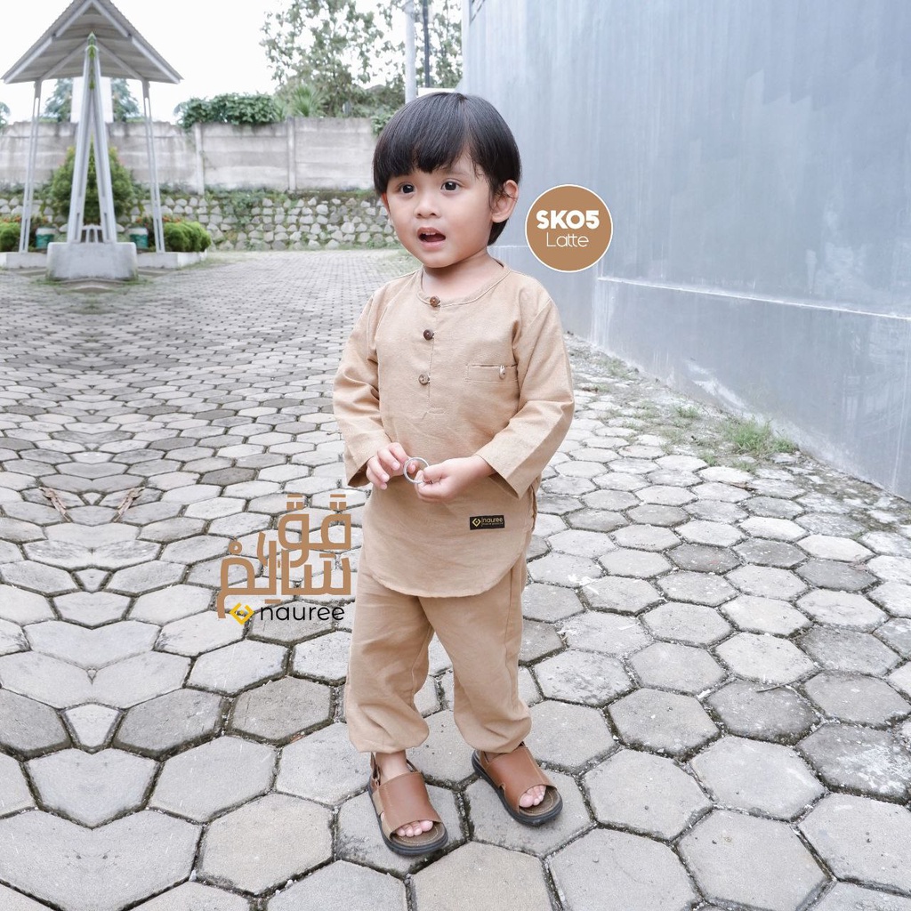 Nauree - Koko Anak Salim Baju Setelan Anak Laki Laki Celana Panjang Jogger Bahan Linen Rami Untuk Umur 1 2 3 4 5 6 Tahun Adem Nyaman Halus Jahitan Rapih Tidak Gampang Kusut