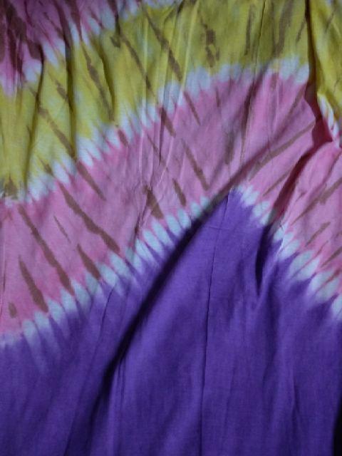 Gamis Kaos Roda Pelangi Tie Dye Ori Ziray Batik Jumbo Premium